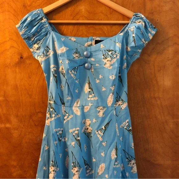 XS NWT Collectif Wildflower Dolores Puff Sleeve Dress Retro Cottagecore Modcloth - Picture 2 of 4